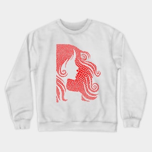 Red Woman Illustration Crewneck Sweatshirt